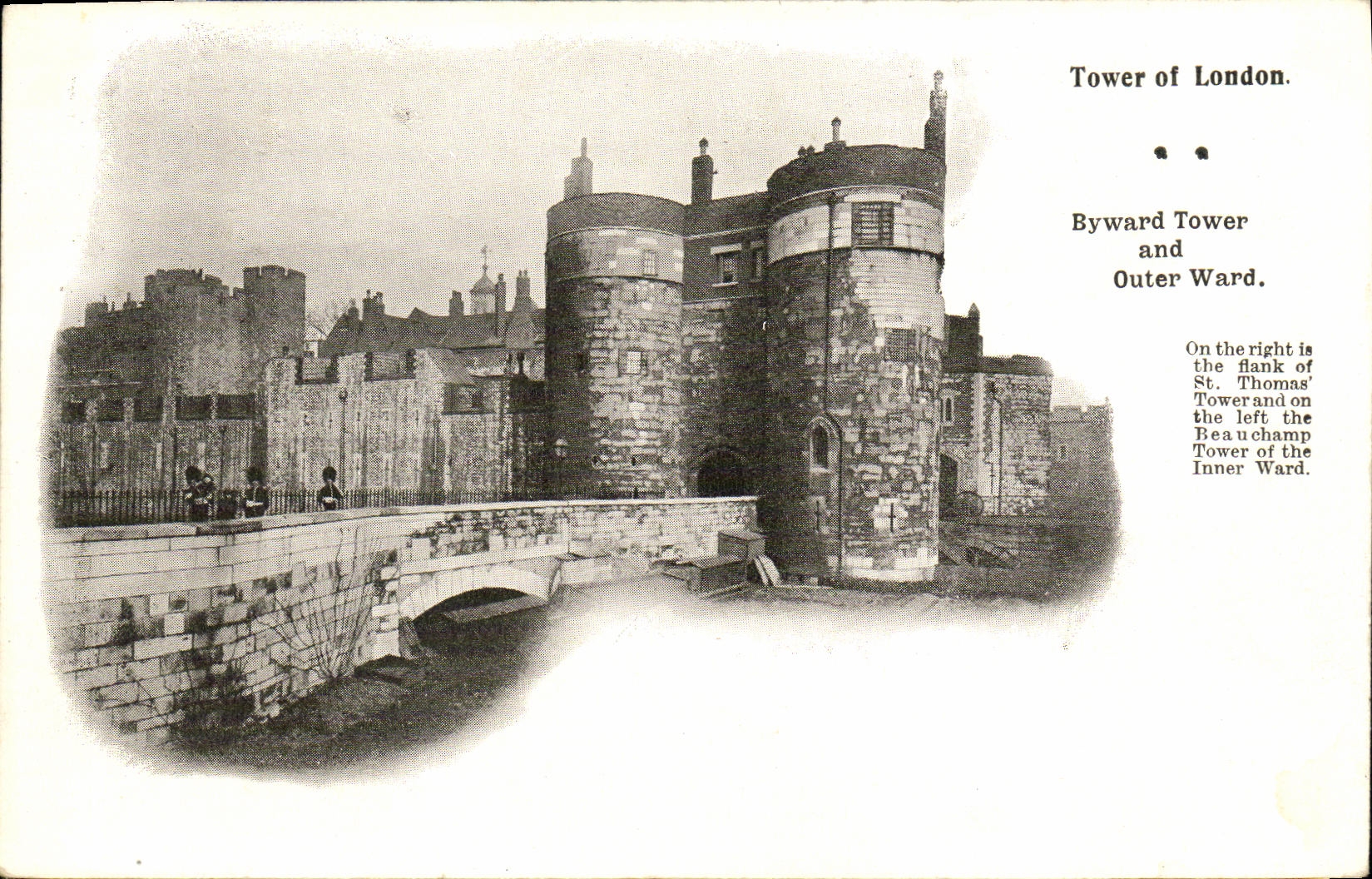 VINTAGE POSTCARD Tower off London Byward Tower and Outer Ward