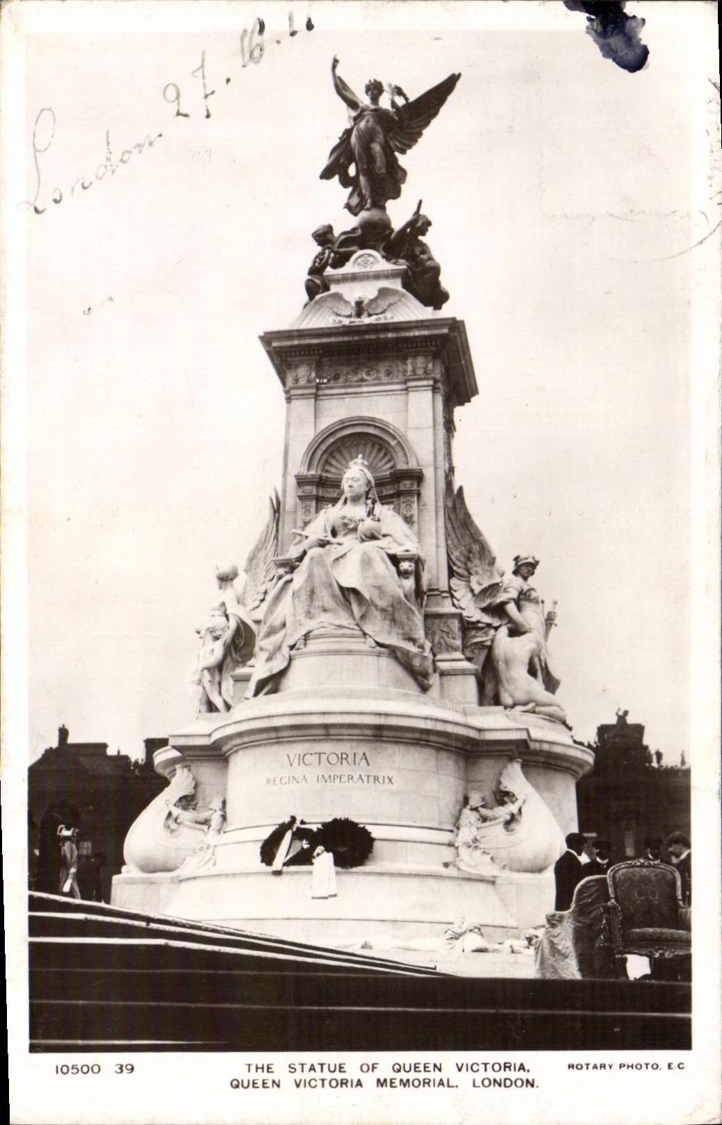POSTAL de la VENDIMIA las reglas del monumento Londres de la reina Victoria de la reina Victoria