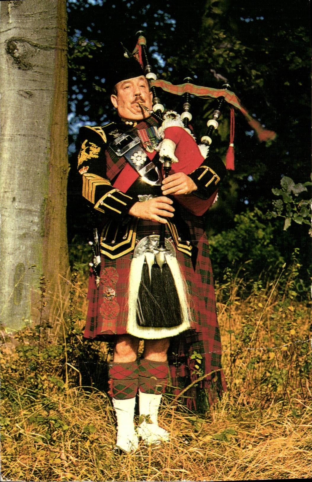 MODERN CARD the pipe major with the Royal Highland Fusiliers Folklore