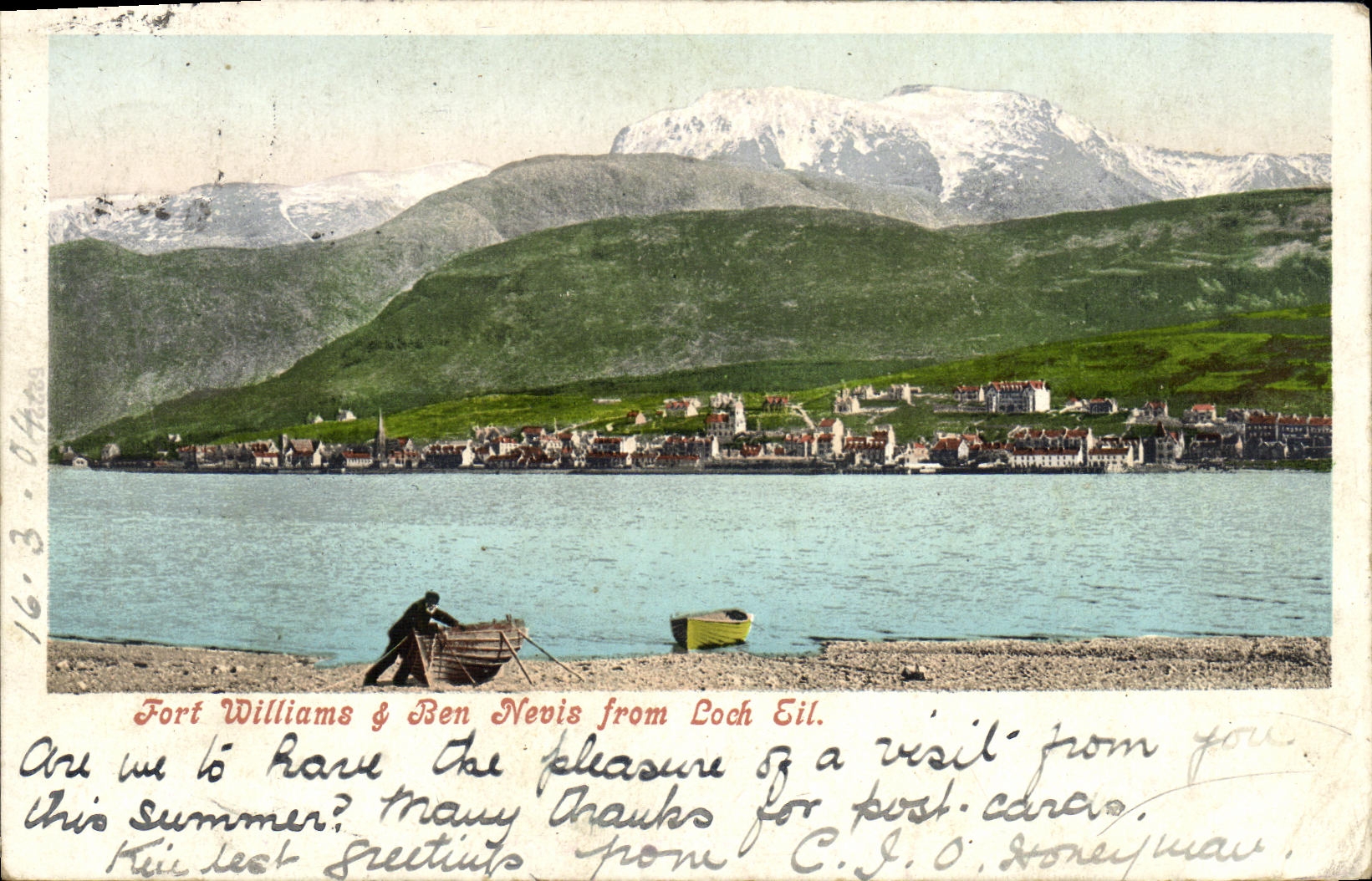 VINTAGE POSTCARD Strong Williams Ben Nevis From Eil Log