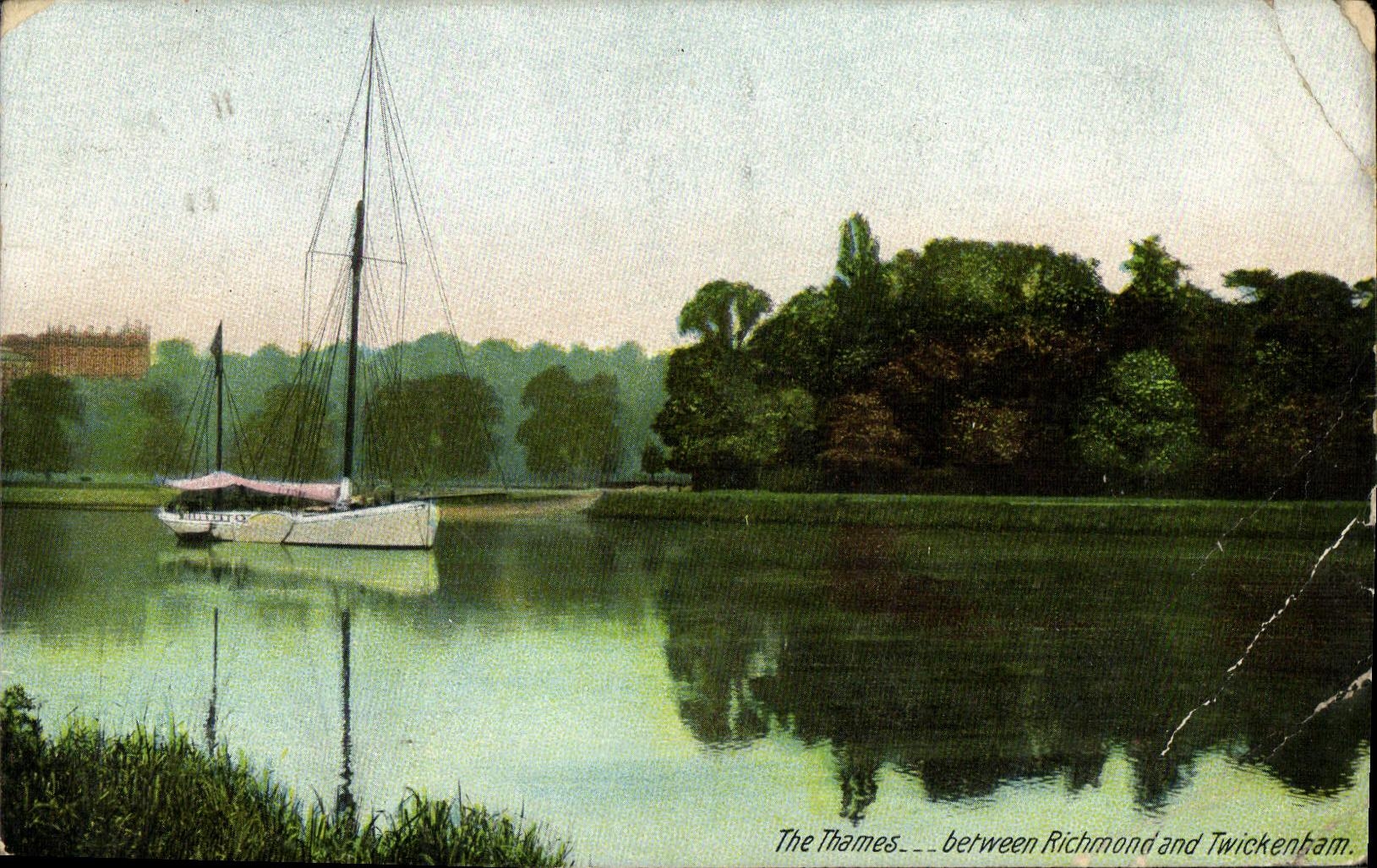 VINTAGE POSTCARD The Thames Between Richmond and Twickenbam