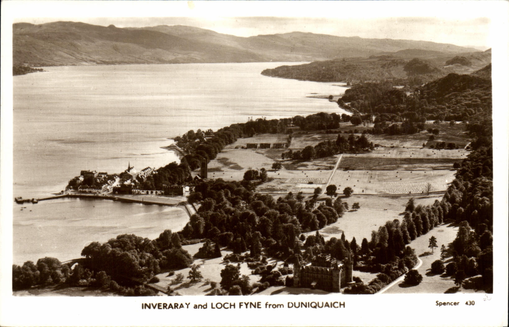 VINTAGE POSTCARD Dryburgh Inveraray and Log Fyne From duniquaich