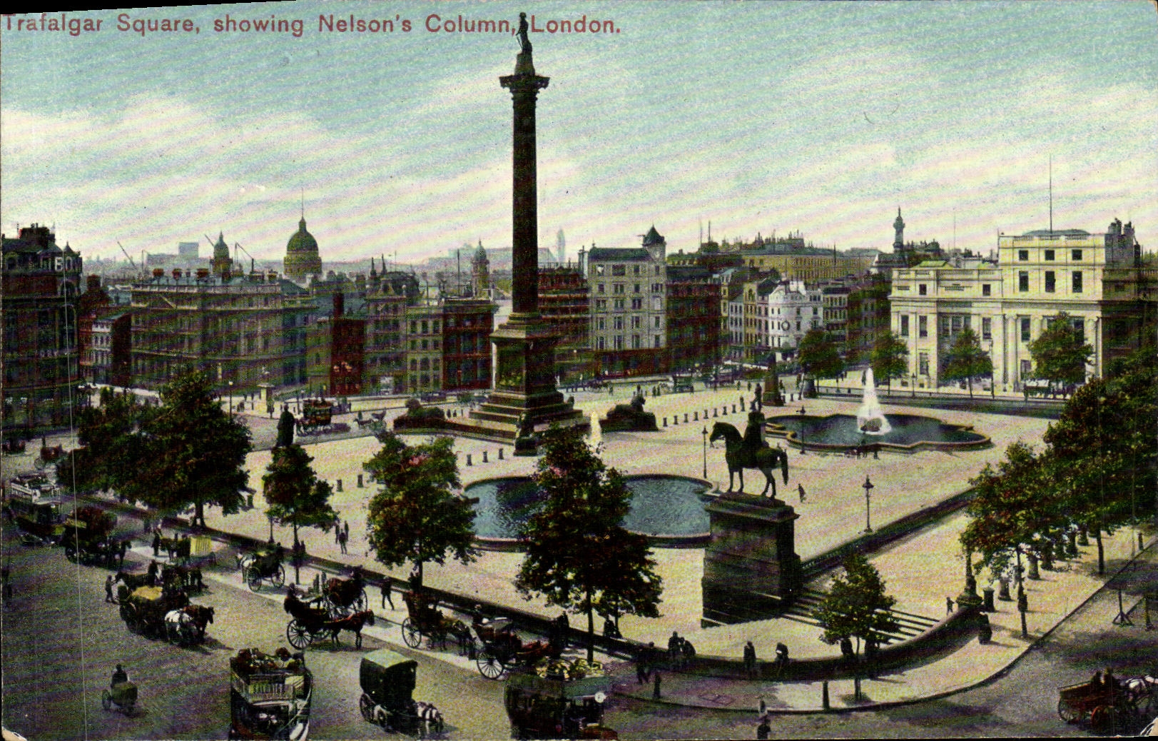 CPA London Traiagar Square Showing Neison s Column