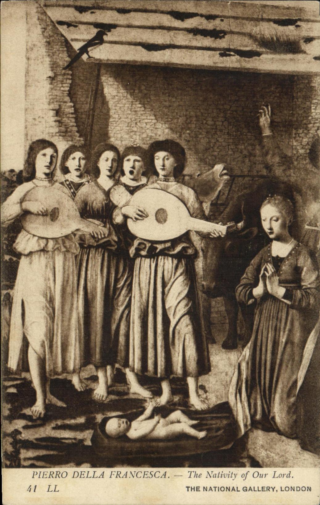 VINTAGE POSTCARD Pierro della Francesca The Nativity off Our Lord The London National Gallery