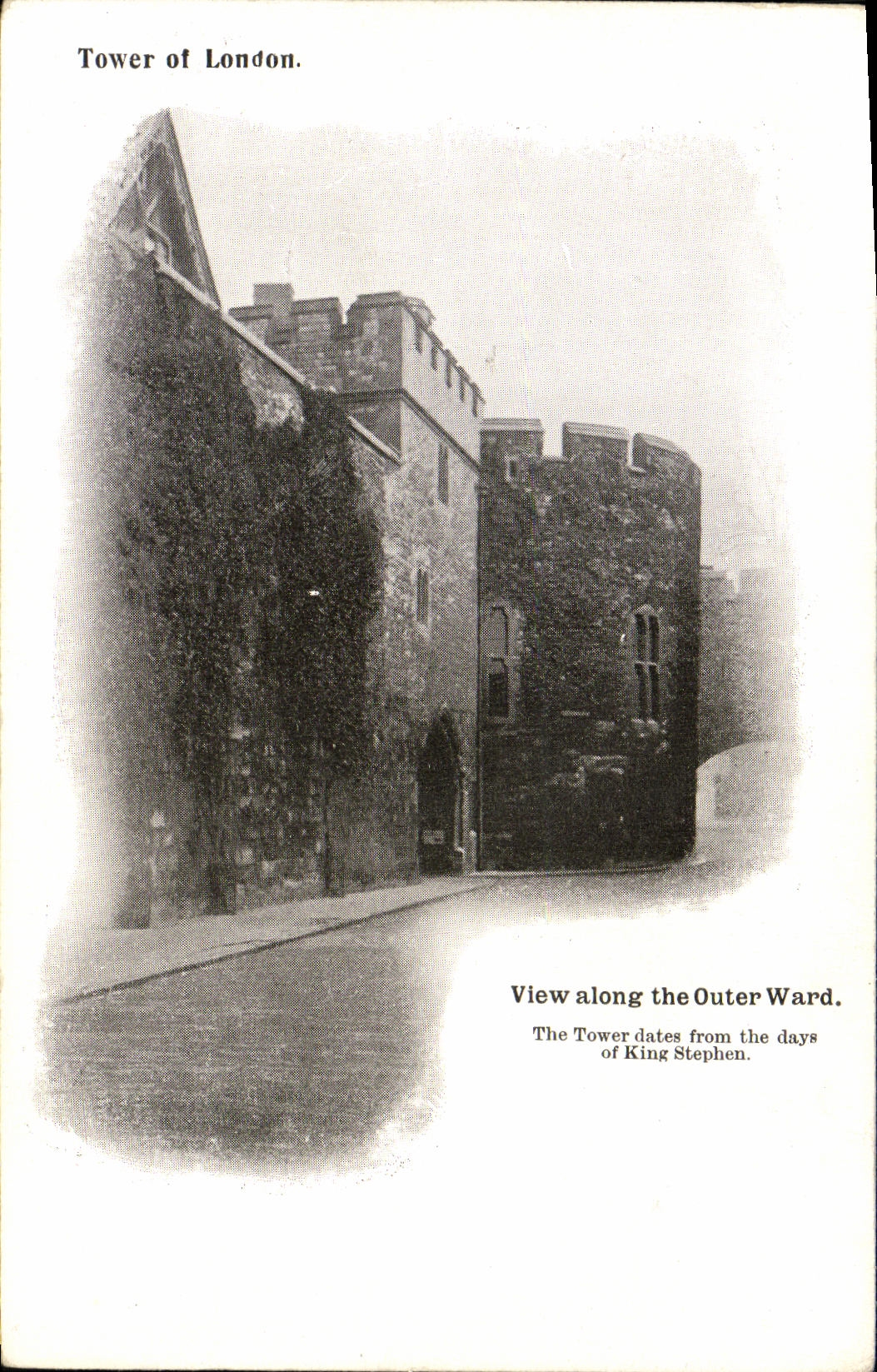 VINTAGE POSTCARD London View Along The Outer Ward Tower off London