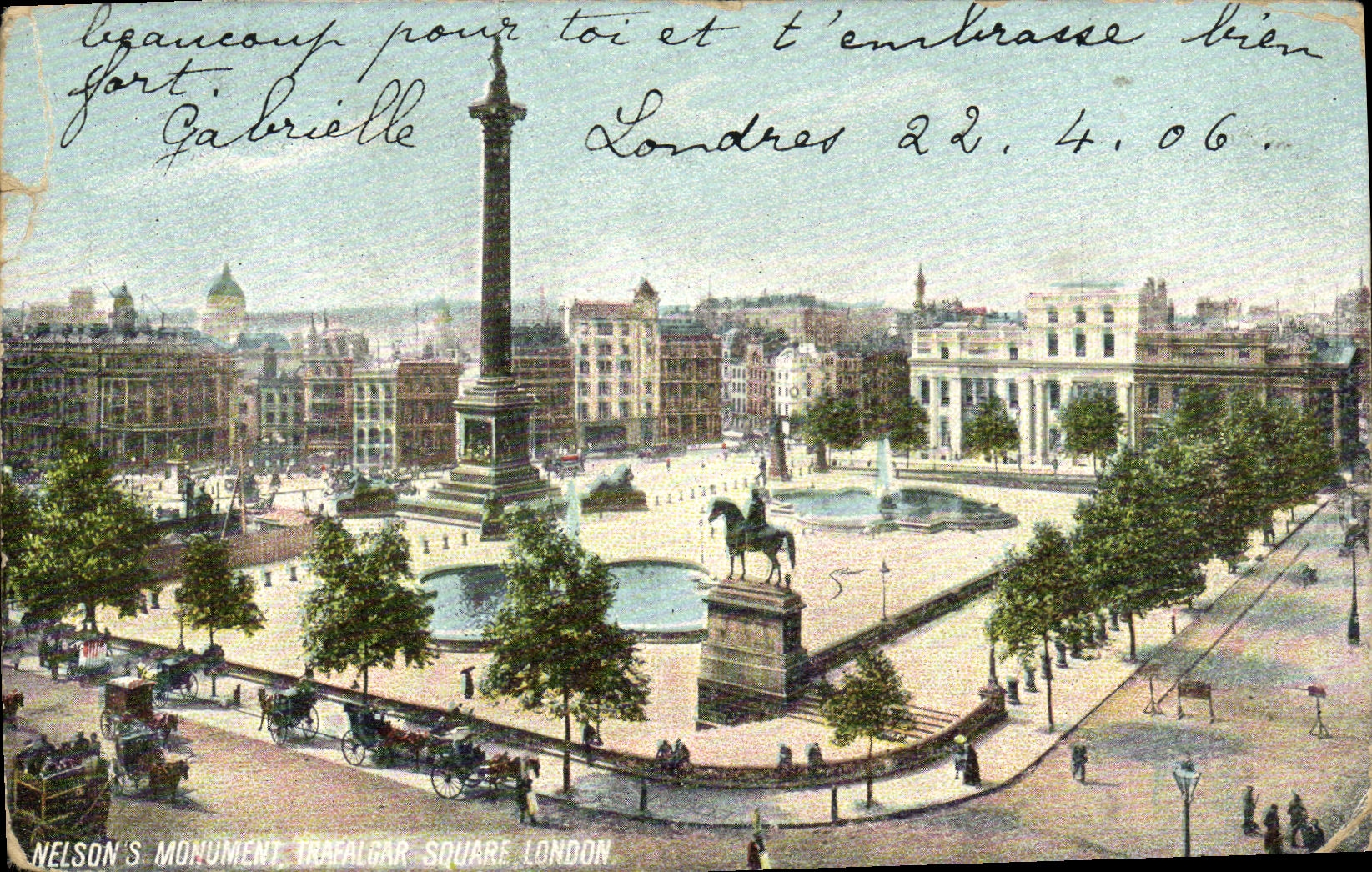 CPA London Nelson s Monument Square