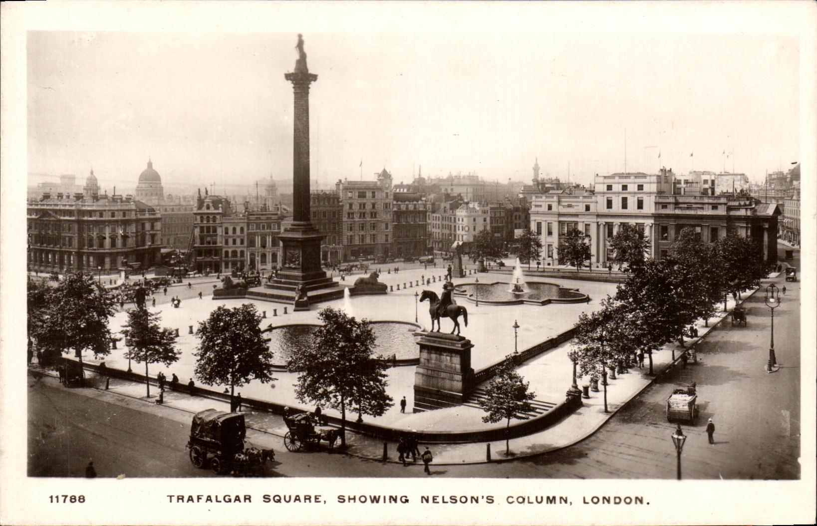 CPA London Trafalgar Square Showing Nelson s column