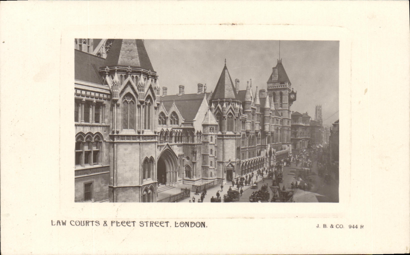 VINTAGE POSTCARD London Law Street Courts