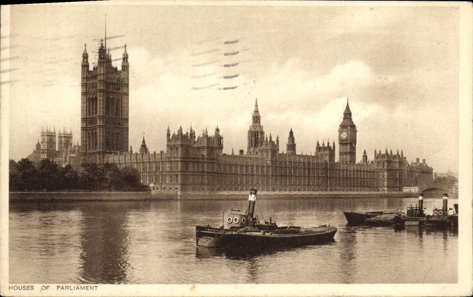 CPA London Houses Of Parliament Bateaux