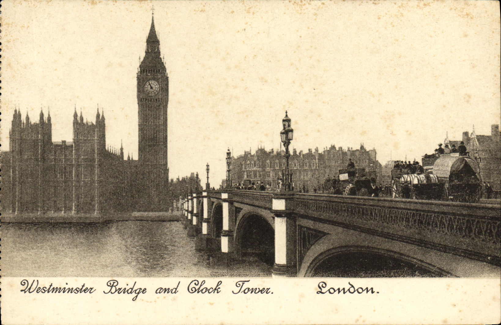 CPA London Westminster bridge and clock tower