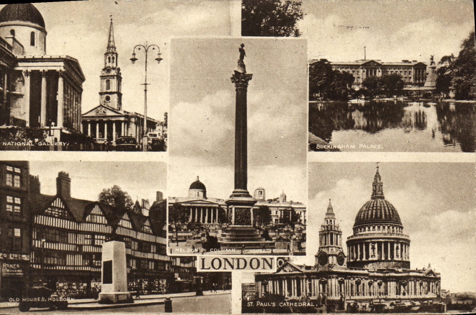 VINTAGE POSTCARD London National Gallery Buckingham de luxe hotel St Paul S Cathedral