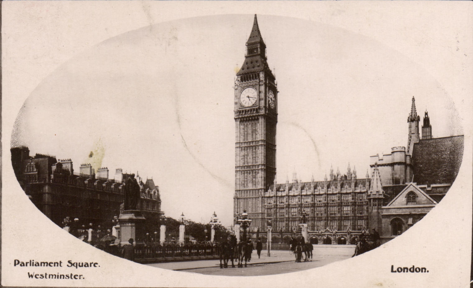 VINTAGE POSTCARD Parliament Public garden Westminster London