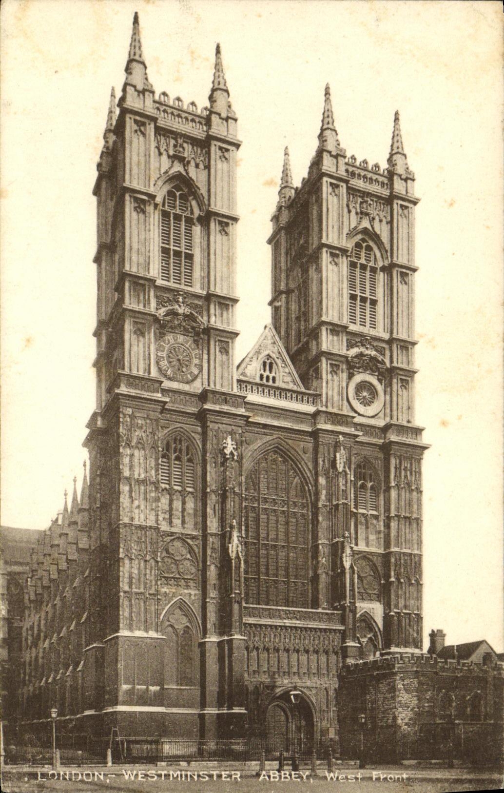 VINTAGE POSTCARD London Westminster Abbey West From