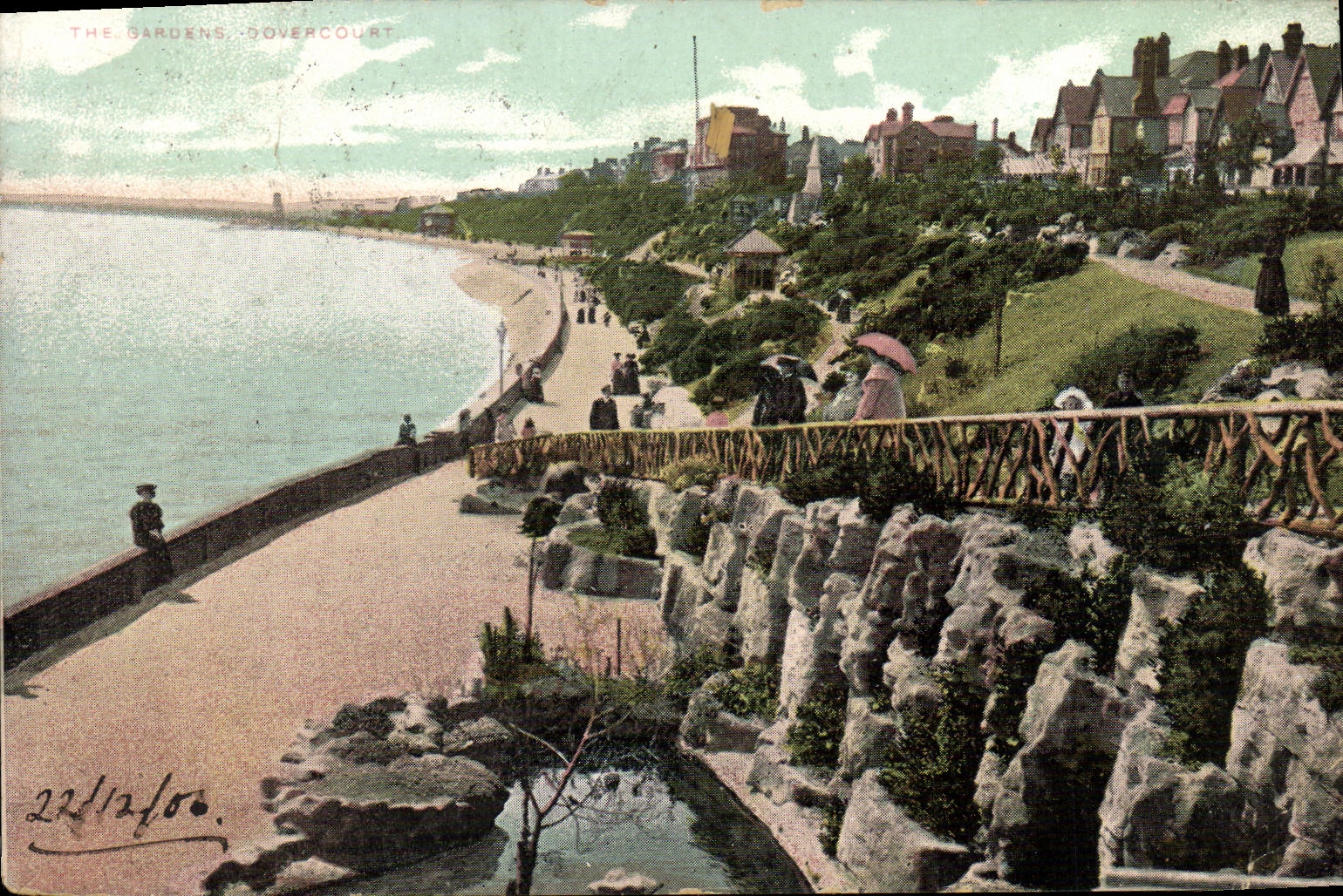 VINTAGE POSTCARD The gardens Dovercourt