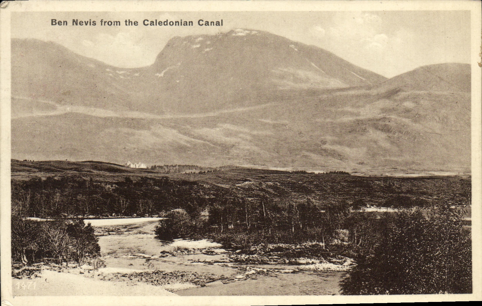 VINTAGE POSTCARD Ben Nevis from the Caledonian Canal