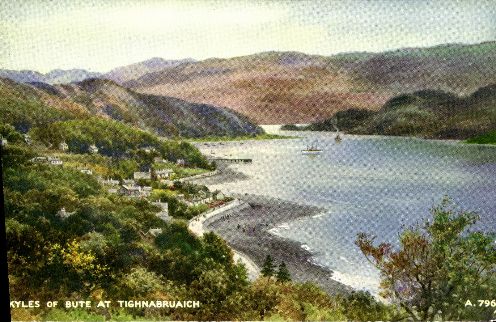 VINTAGE POSTCARD Kyles off butts At Tighnabruaich