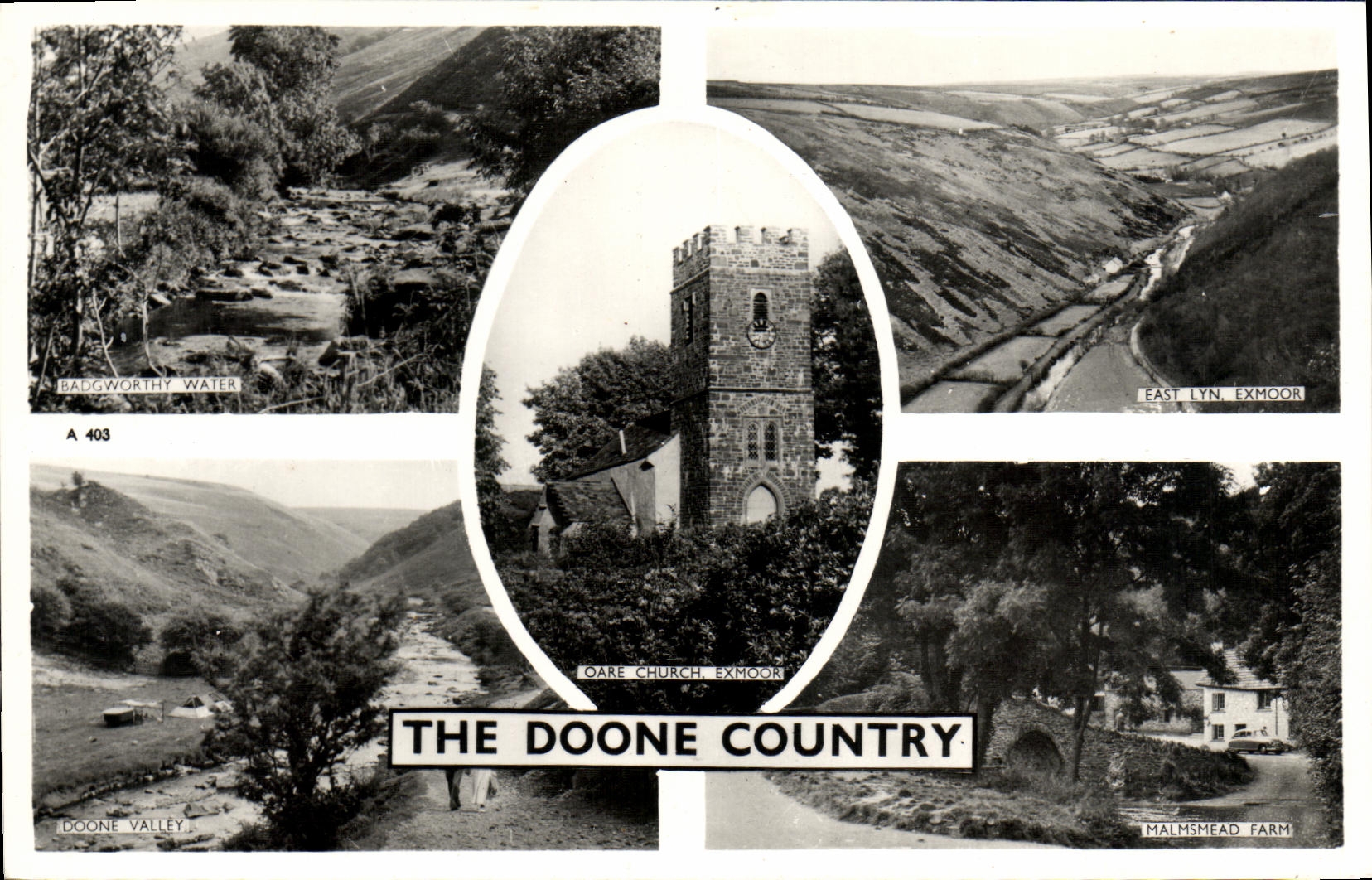 POSTAL de la VENDIMIA la granja del este de Doone Contry Badgworth Lyn Malmshead