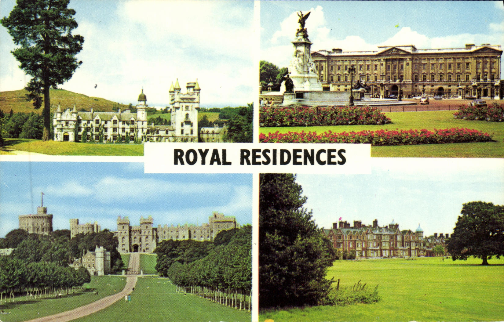 MODERN CARD Royal Residences Balmoral castle Buckingham Windsor