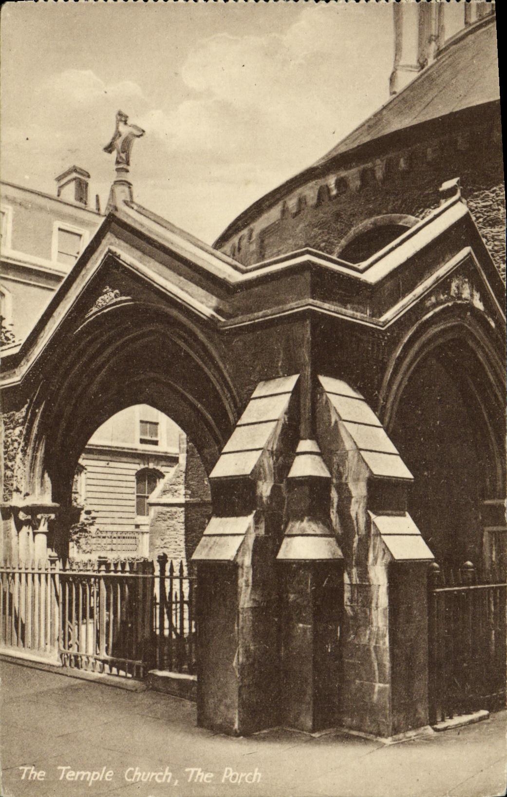 VINTAGE POSTCARD The Temple Church The Porch