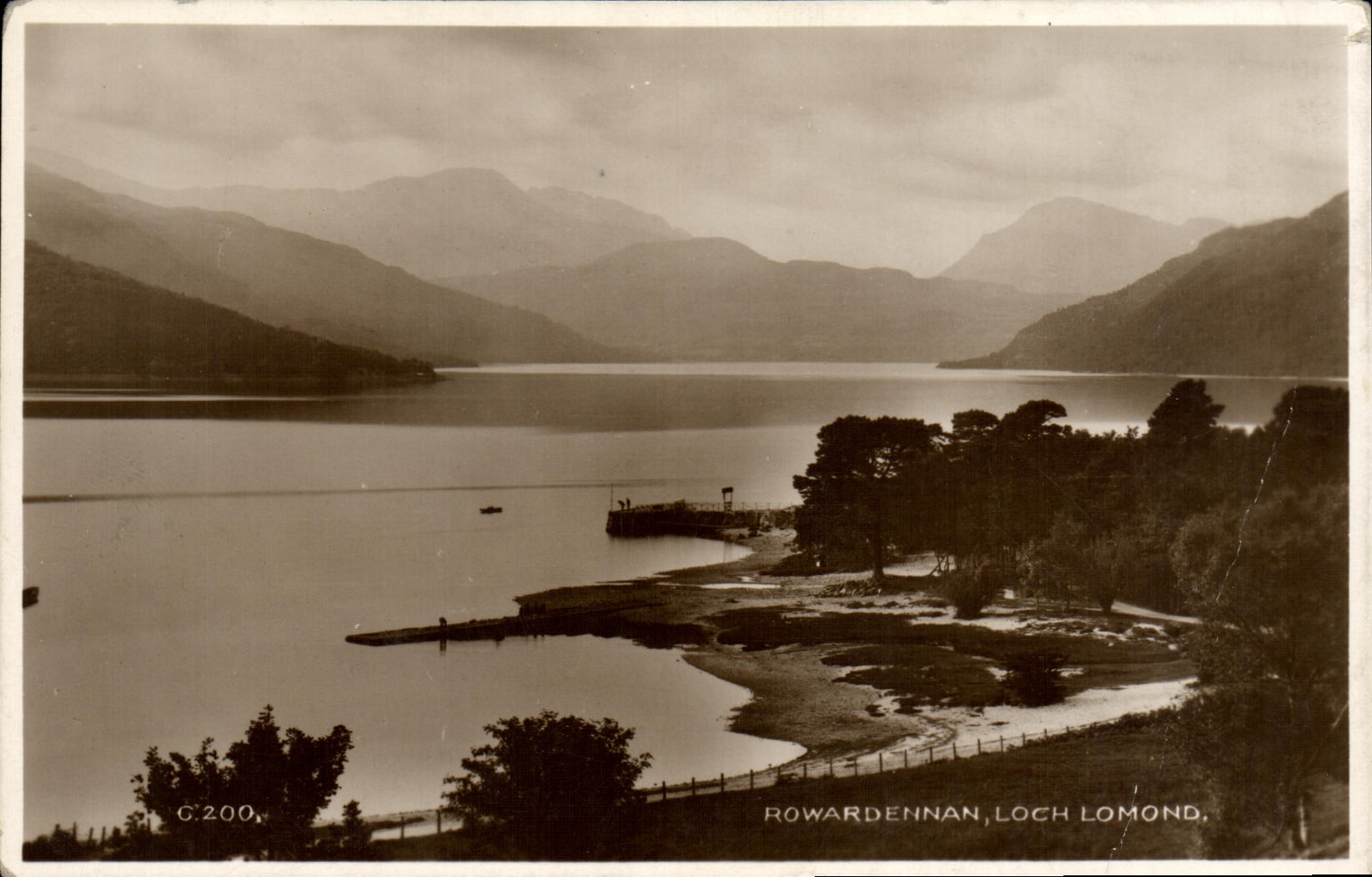 VINTAGE POSTCARD Rowardennan Lomond Log