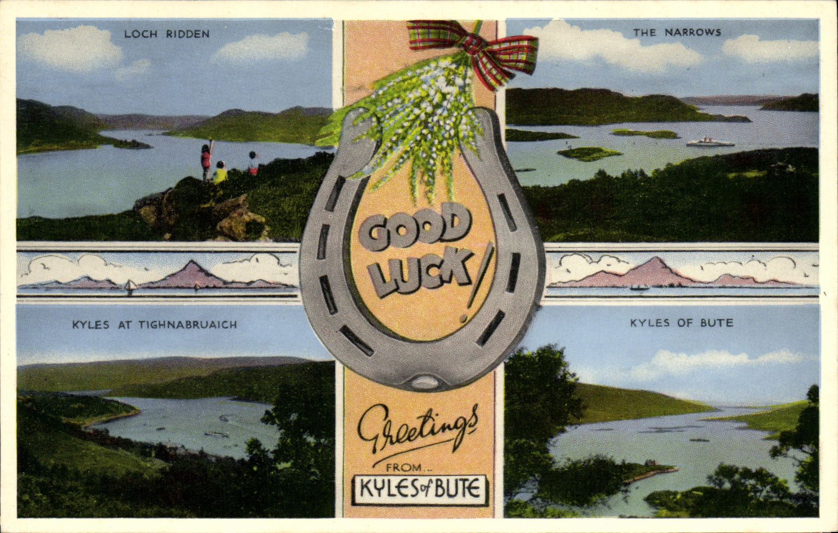 VINTAGE POSTCARD Greetings From Kyles off Butts Iron horse