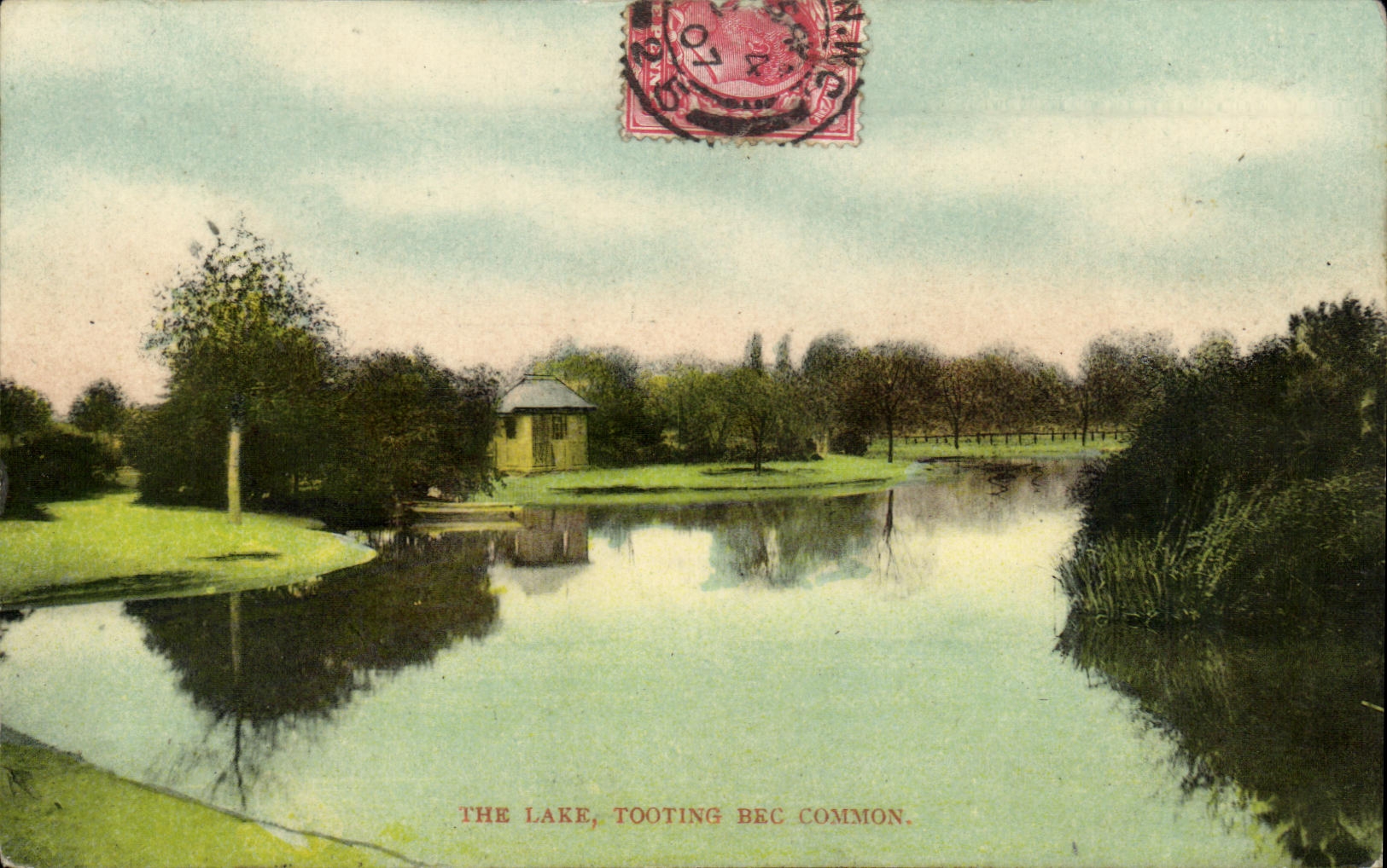POSTAL de la VENDIMIA el campo común Tooting del inyector del lago