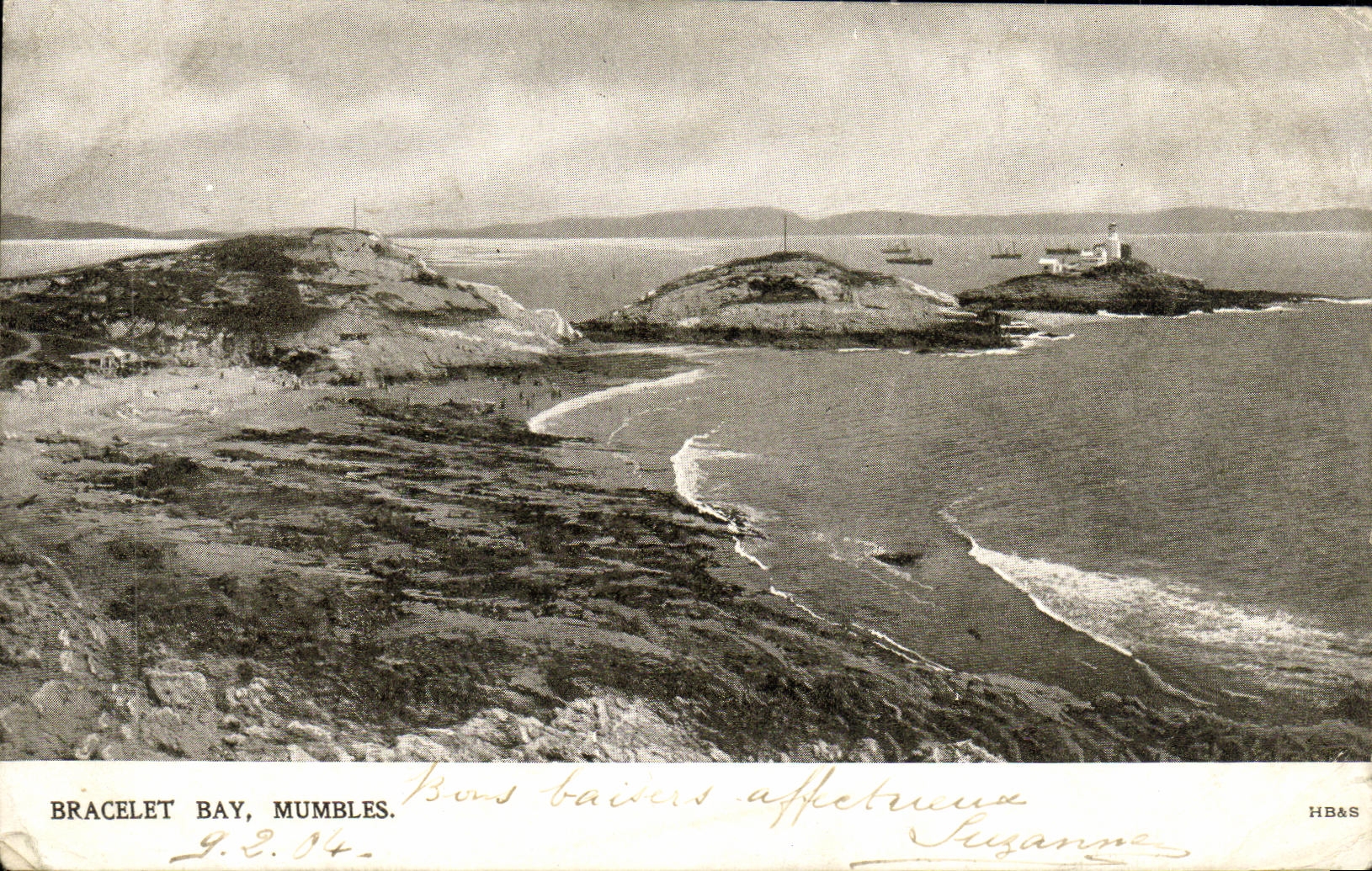VINTAGE POSTCARD Bracelet Bay Mumbles