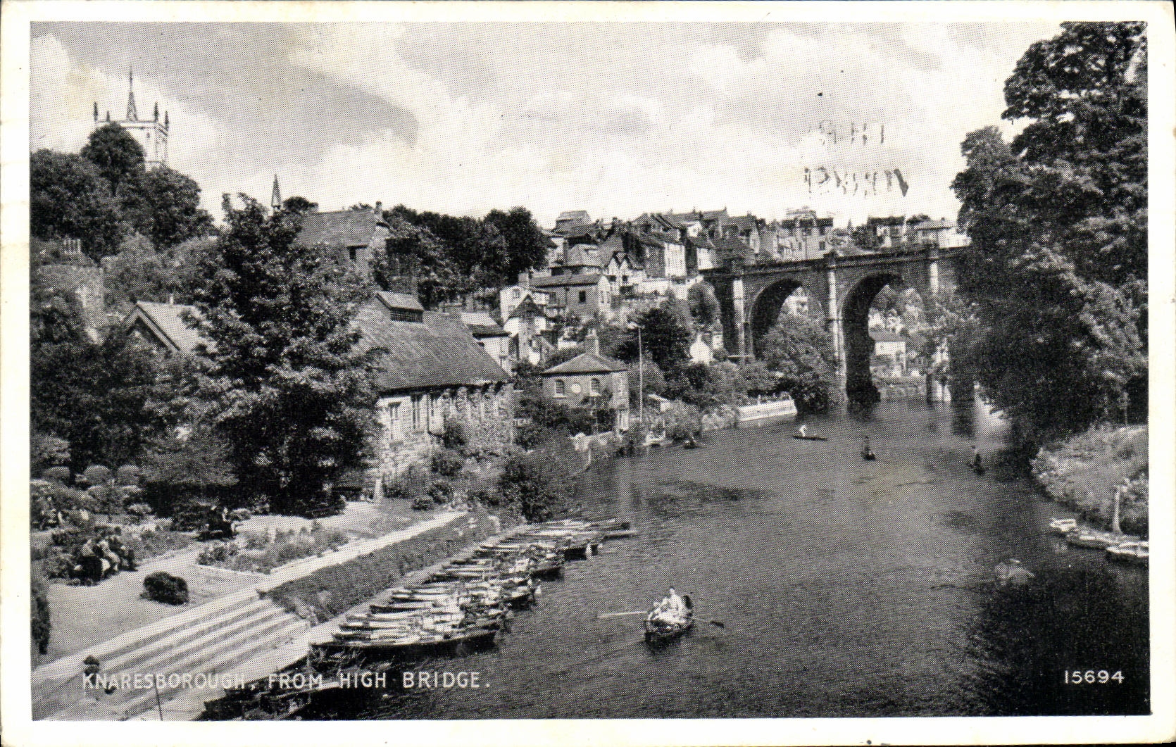 VINTAGE POSTCARD Knaresborough from High Bridge