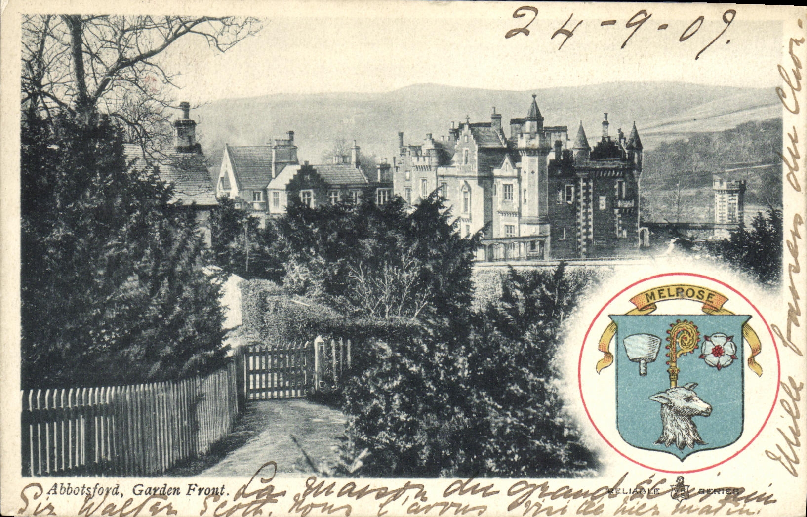 VINTAGE POSTCARD Abbotsford Garden Face