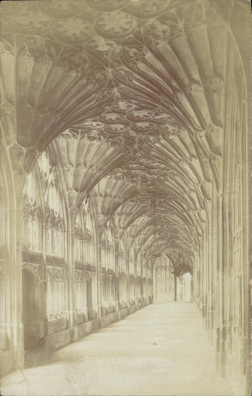 VINTAGE POSTCARD Westbury one Severn Cathedral Cloister