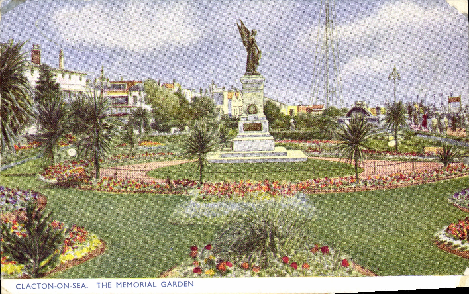 VINTAGE POSTCARD Clacton one Sea The Garden Memorial
