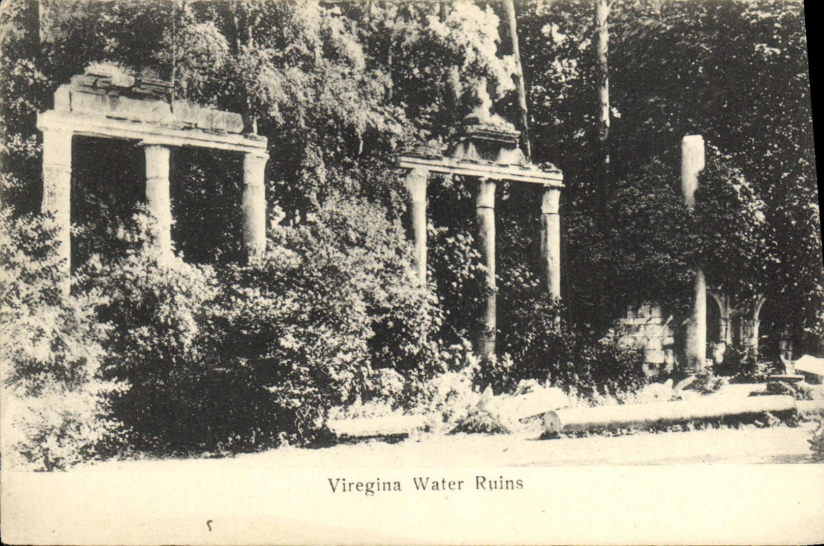VINTAGE POSTCARD Viregina Ruins Toilets