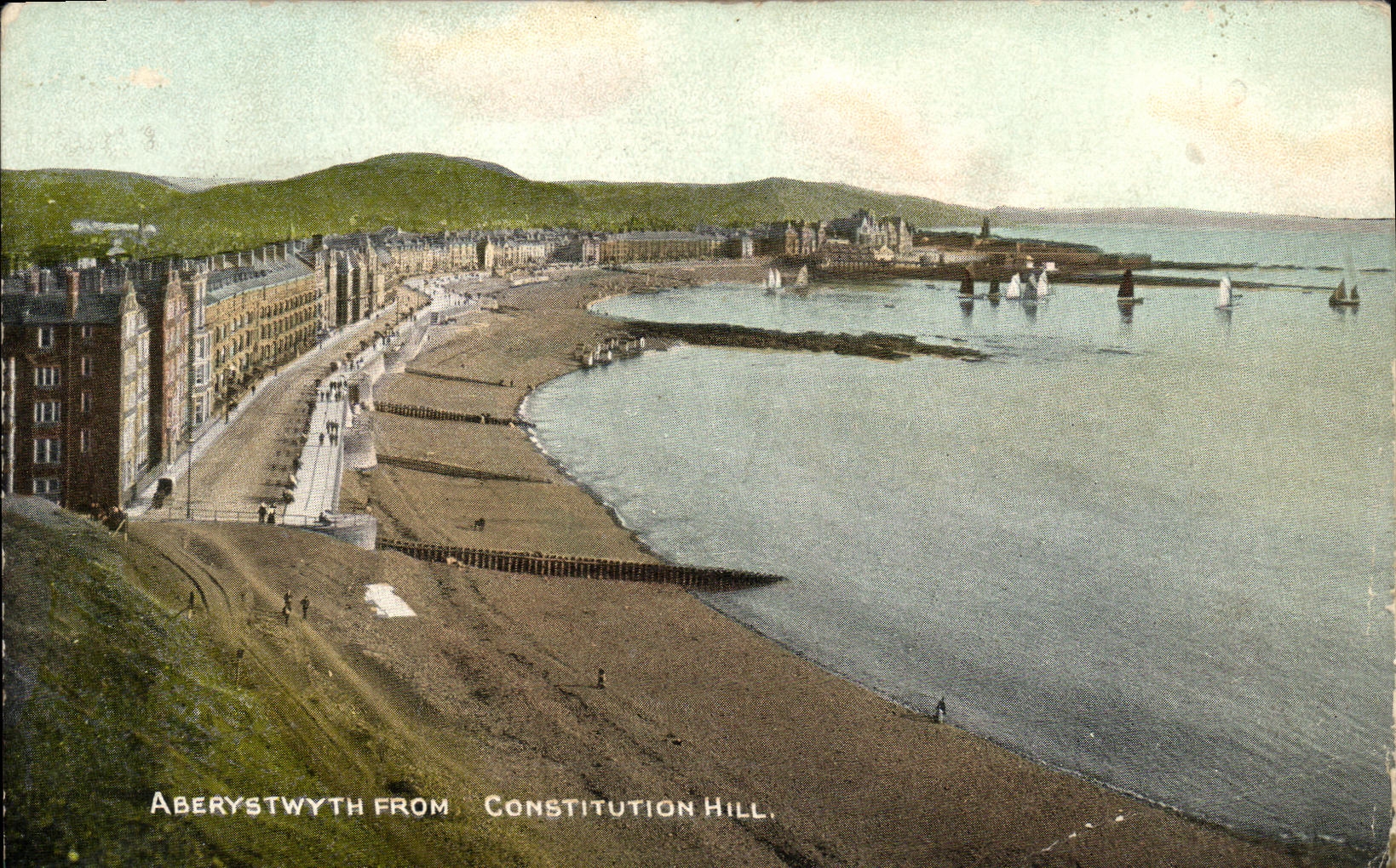 POSTAL Aberystwyth de la VENDIMIA de la constitucion de la colina