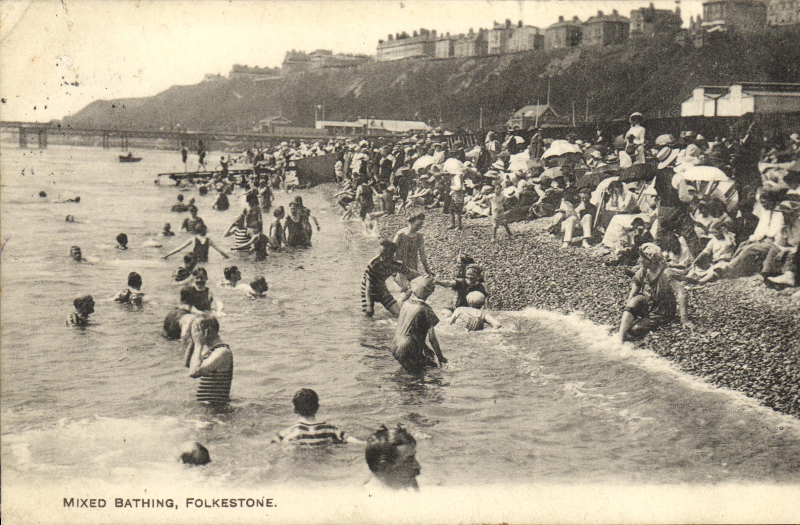 CPA Mixed Bathing Folkestone