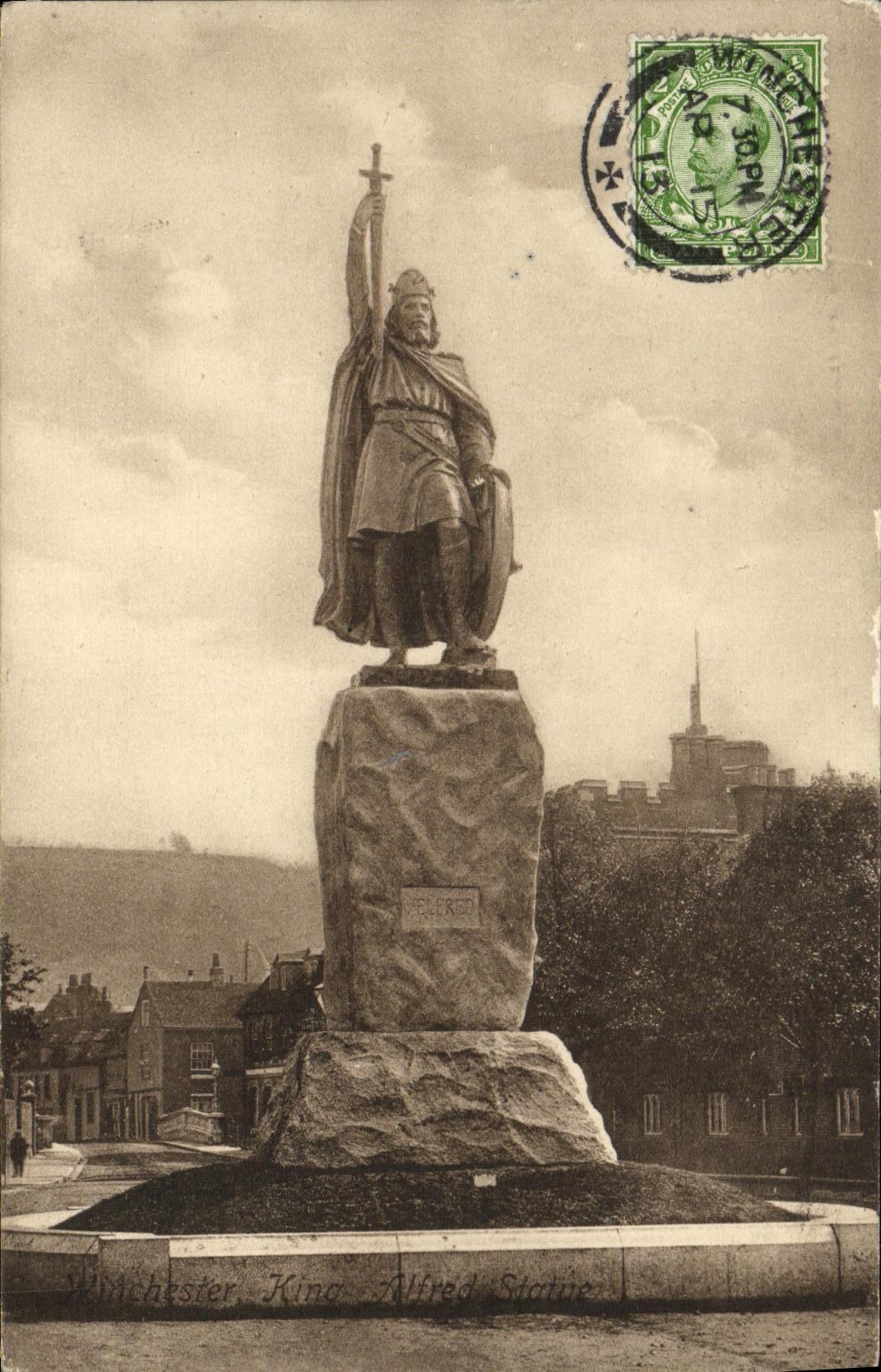 CPA Winchester King Alfred Statue 