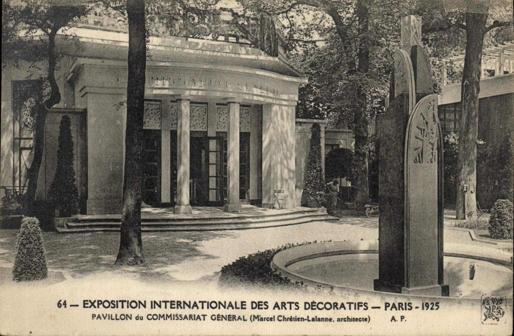 Exposicion internacional de la POSTAL de la VENDIMIA de la casa decorativa de Paris 1925 de los artes de la comisaria de policias general