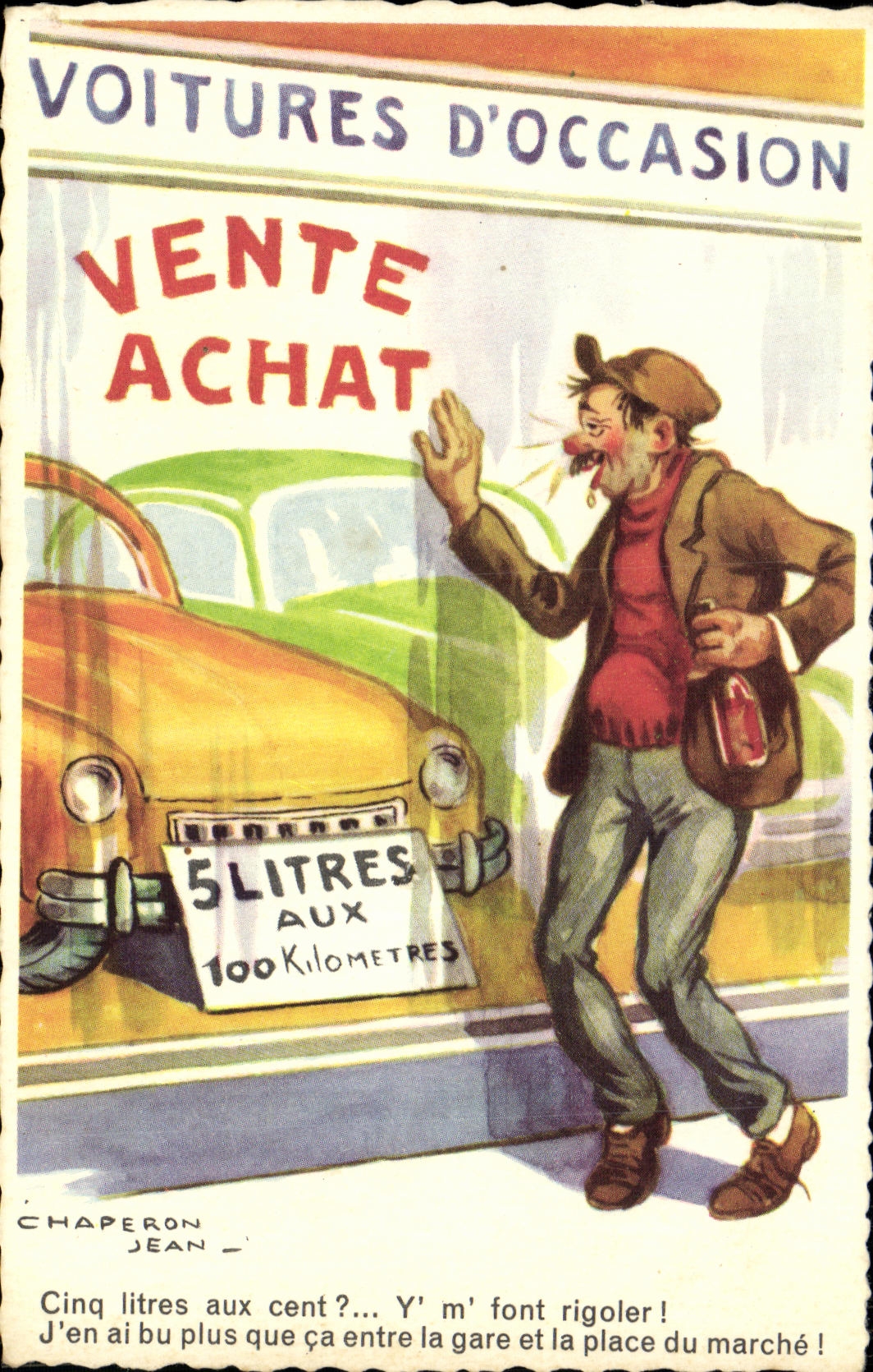 VINTAGE POSTCARD Cars D occasion Automobile Jean Hood