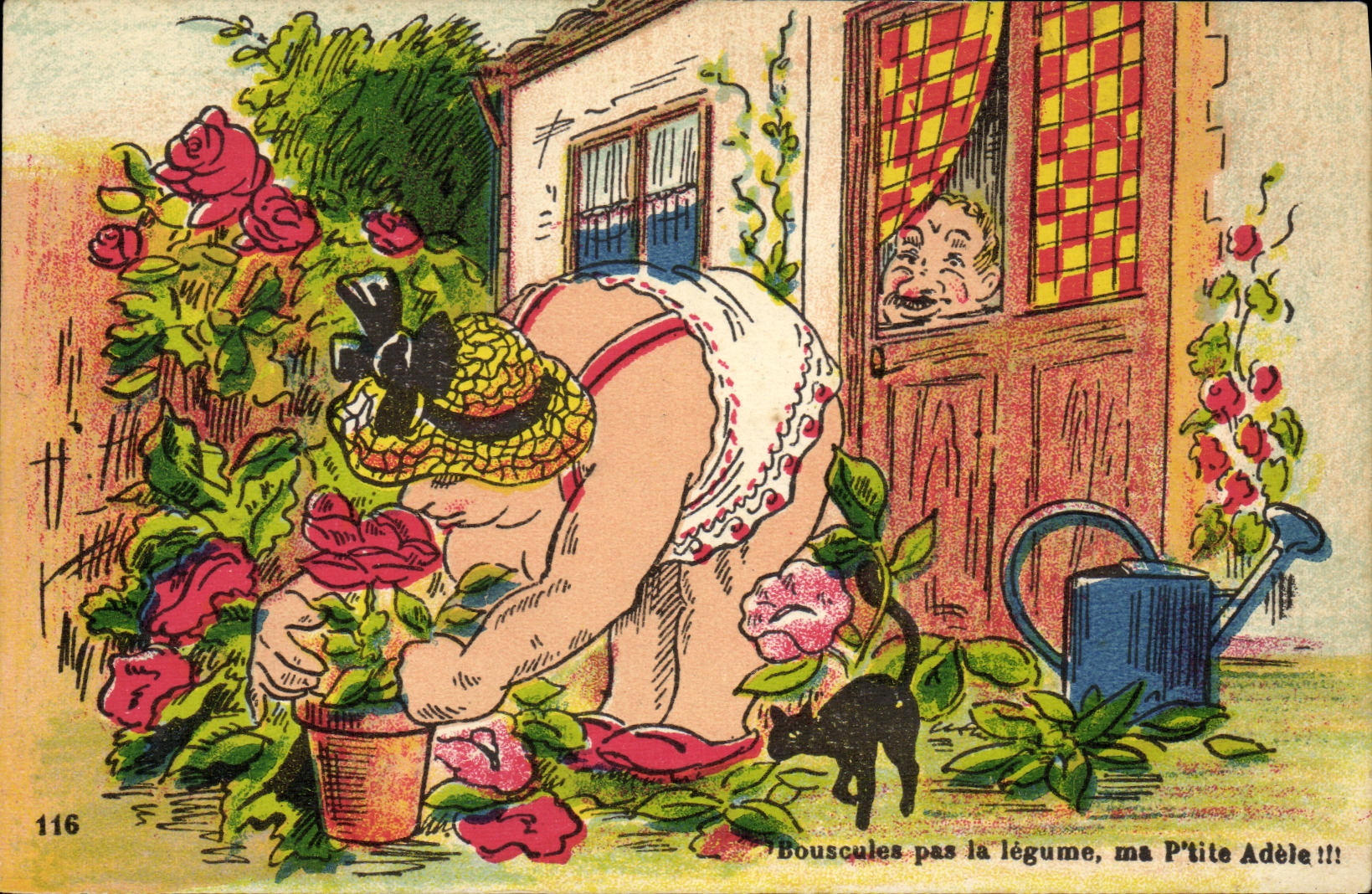 VINTAGE POSTCARD Do not hustle vegetable my p tite Adele Chat