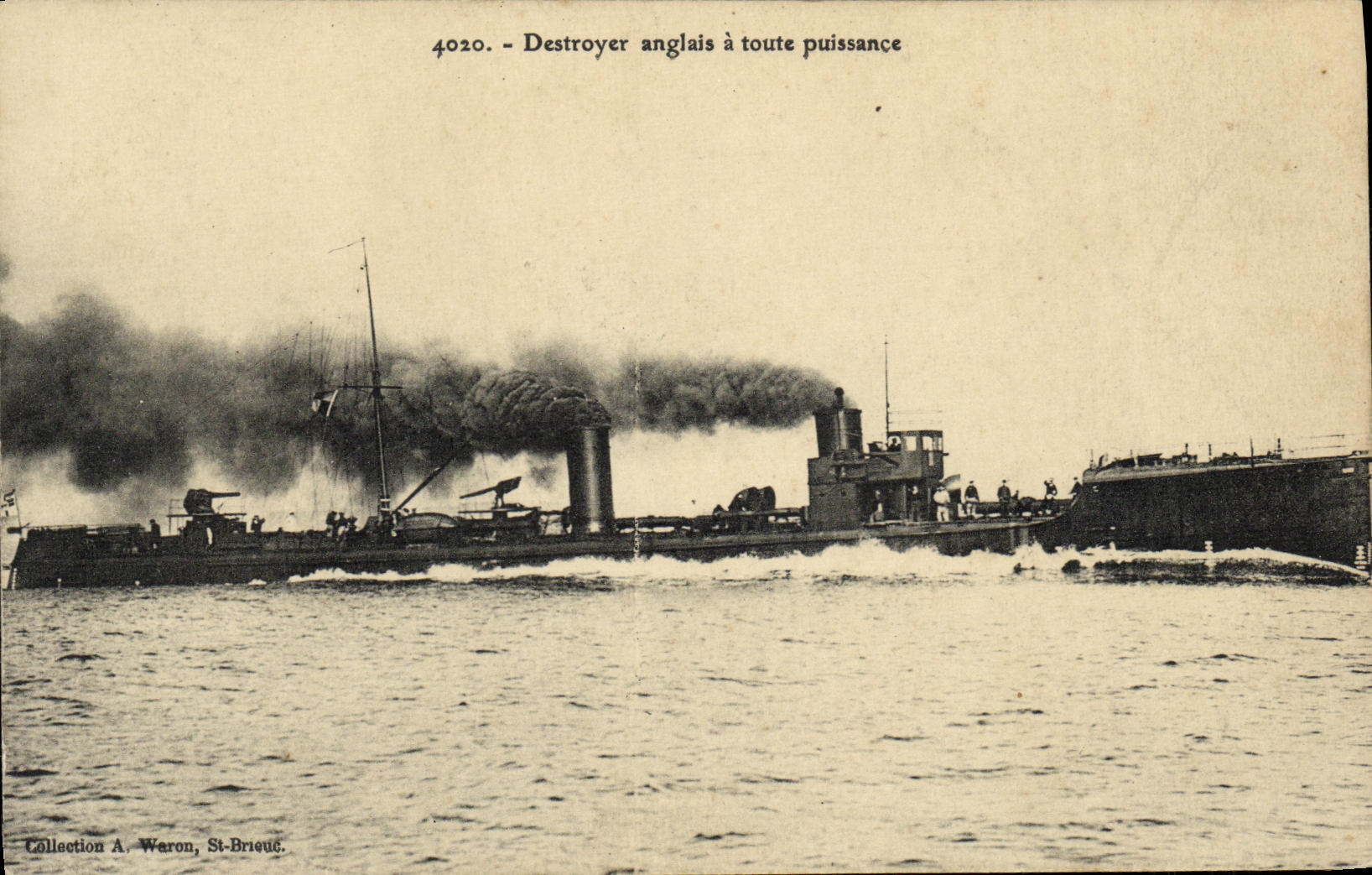 VINTAGE POSTCARD English Destroyer has Any Power