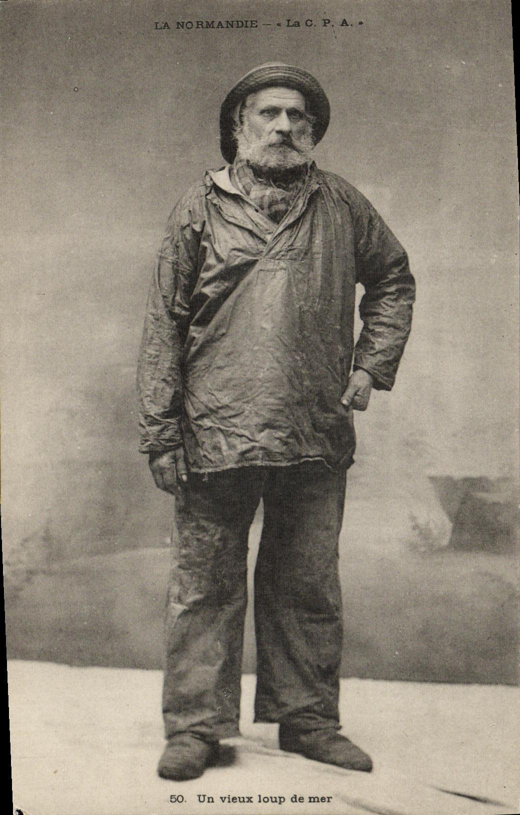 POSTAL Normandia de la VENDIMIA un viejo viejo marinero