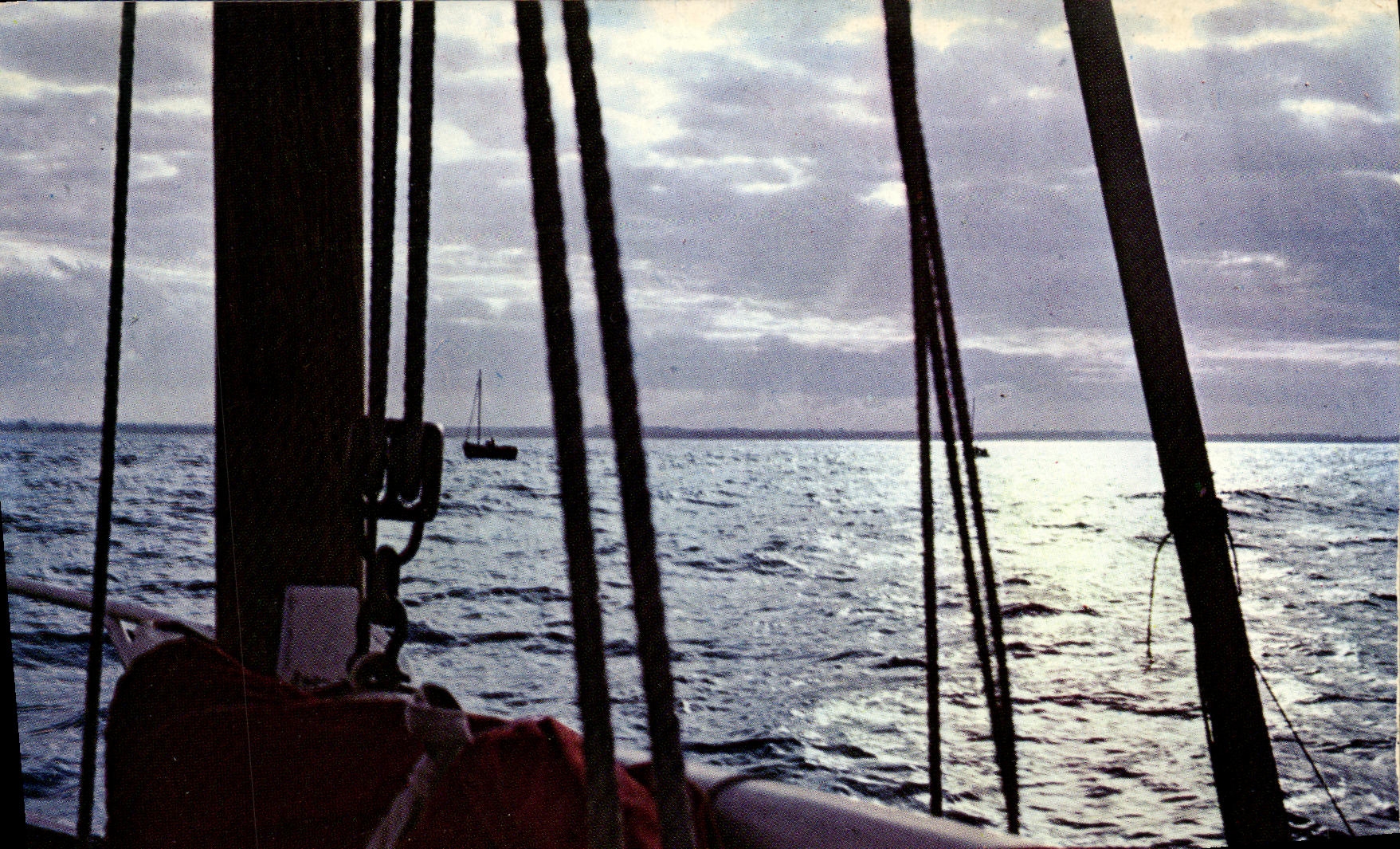 MODERN CARD Boat At sea