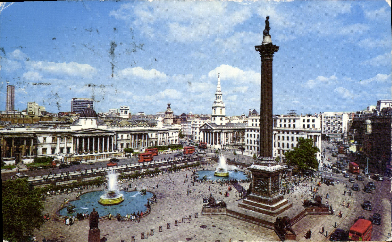 MODERN CARD London Trafalgar Public garden Nelson S Column