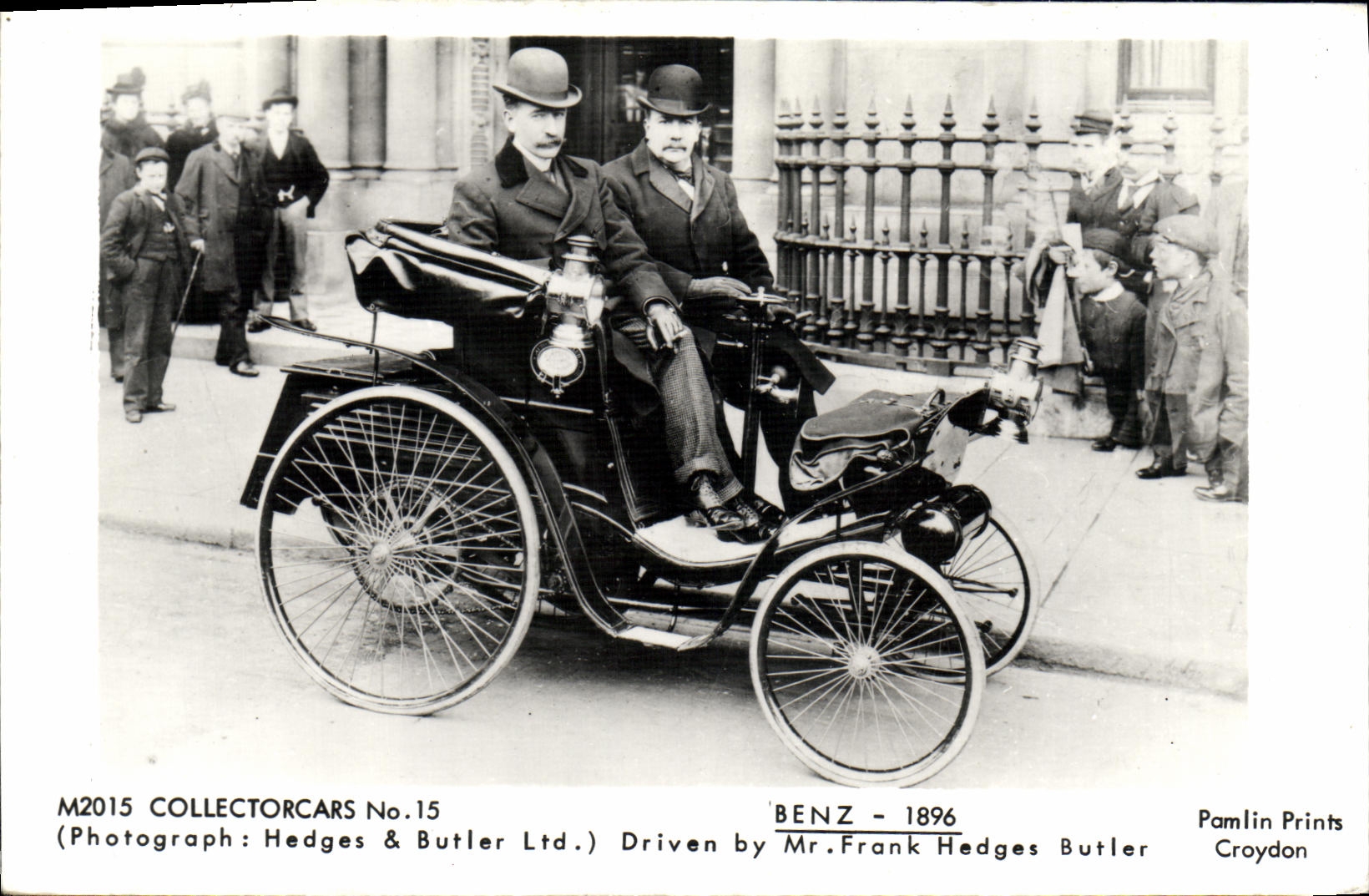 MODERN CARD Benz 1896 Car Frank Hedges Butler