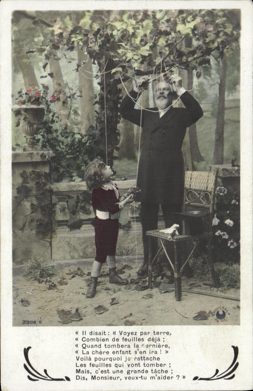CPA Fantaisie Grand pere et enfant