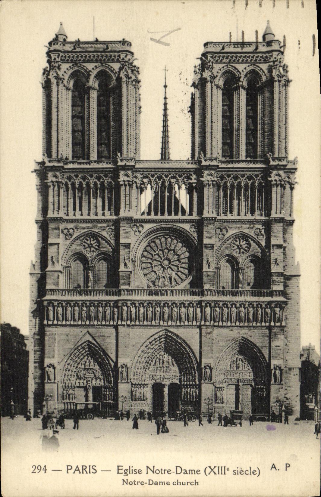 CPA Paris Eglise Notre Dame La Facade