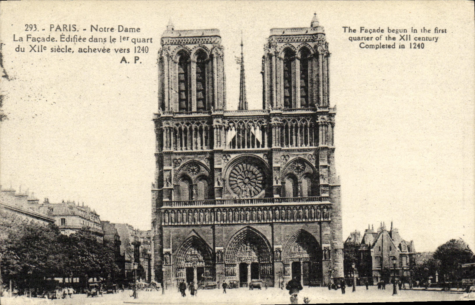 CPA Paris Eglise Notre Dame La Facade