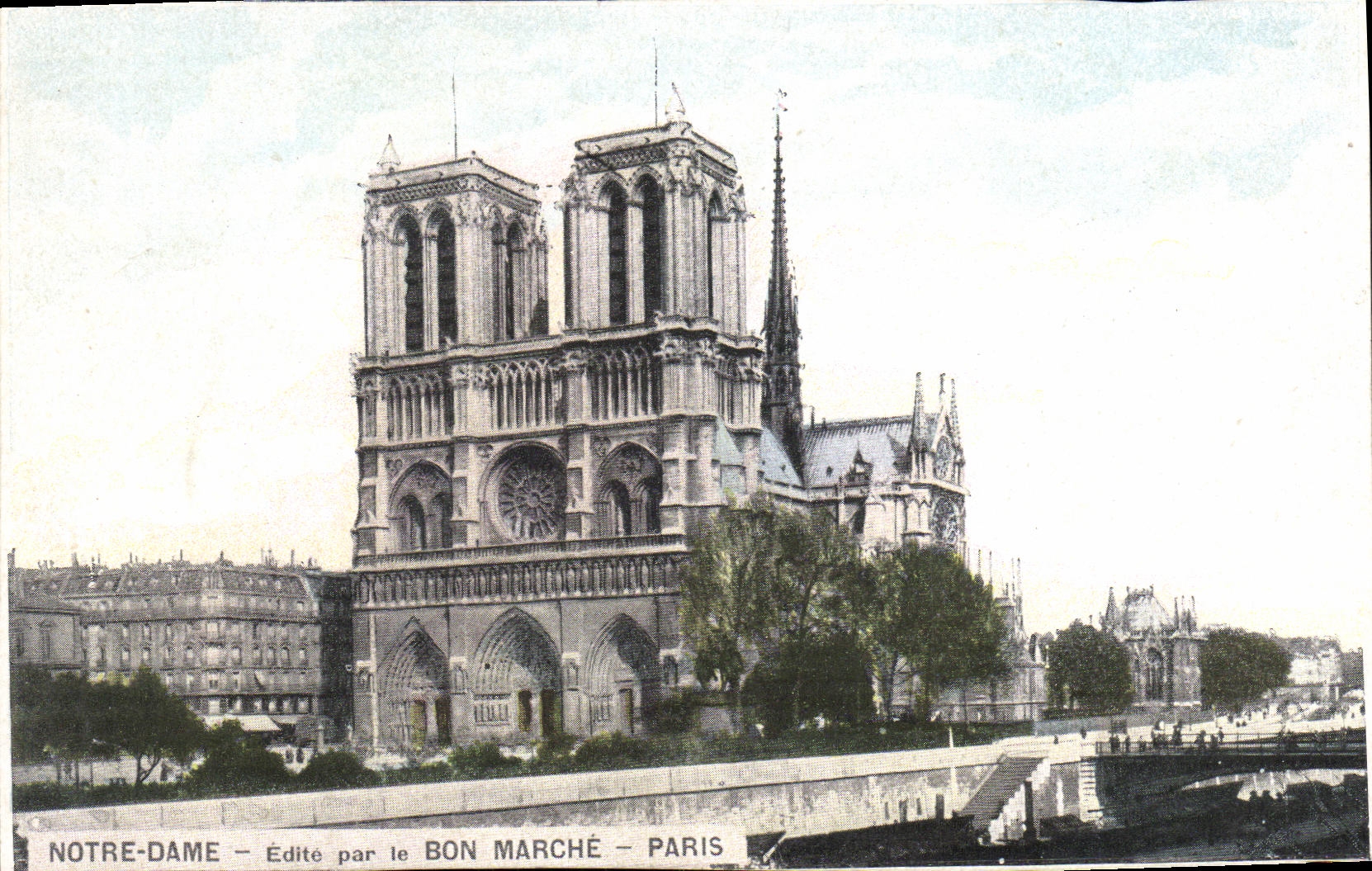 VINTAGE POSTCARD Paris Cheap Notre Dame Church