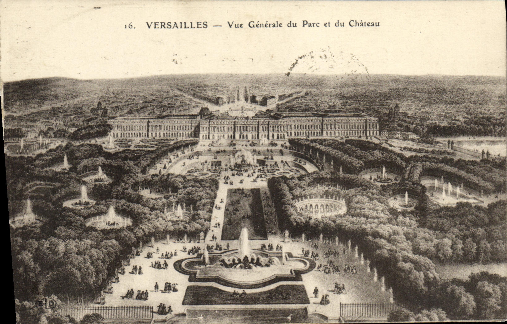 CPA Versailles Vue Generale du Parc et du Chateau