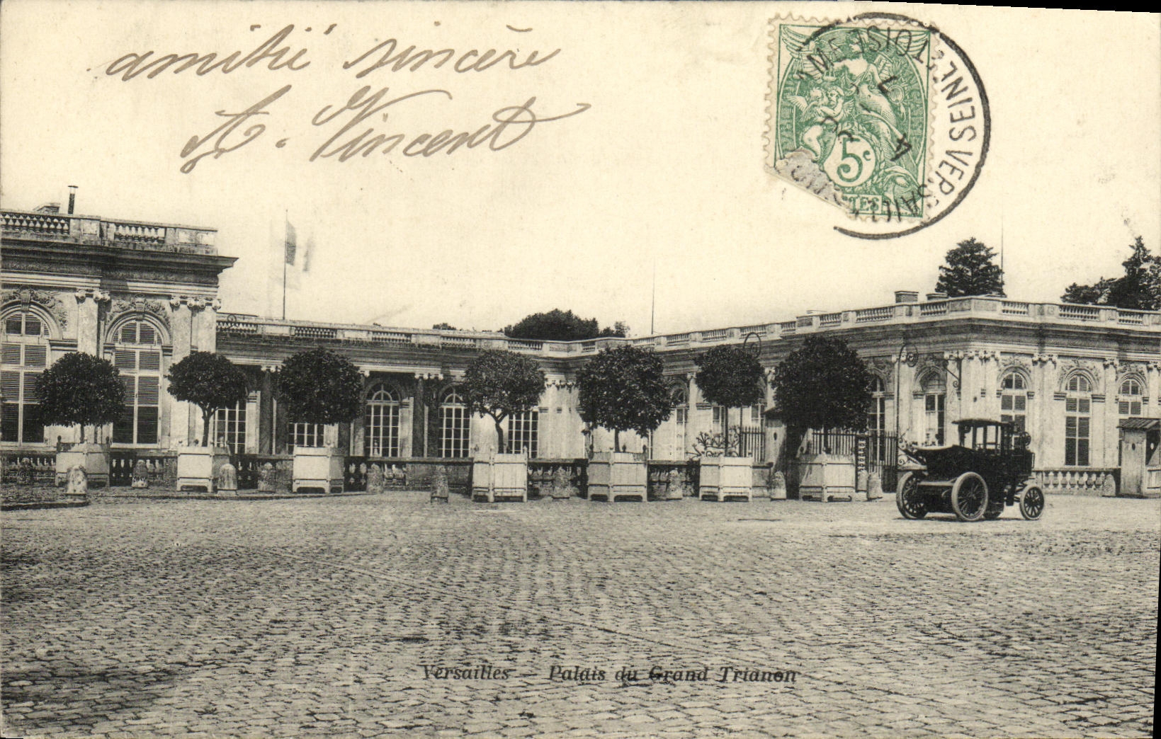 CPA Versailles Palais du Grand Trianon Automobile