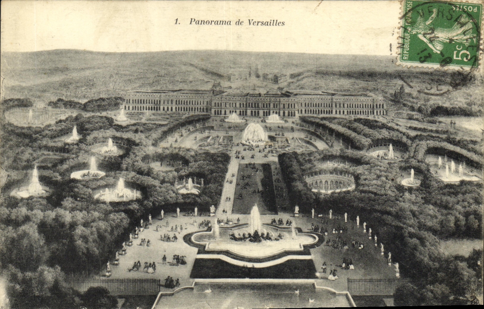 CPA Versailles Panorama Chateau
